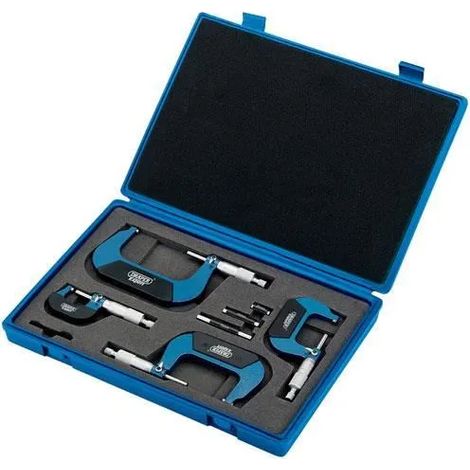 Herramienta de medida Draper micrometer set bloqueo trinquete 4 piezas