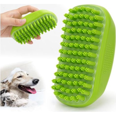 Brosse de Bain en Silicone pour Chien et Chat Brosse de Massage et Toilettage pour Chiot,Enlève les Poils Morts,Saleté Poussière 1pc (1/5)