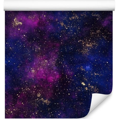 Papel pintado Galaxia en acuarela azul marino, índigo, ciruela y violeta 50x1000 cm (1/5)