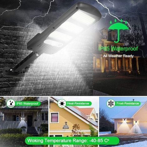 Solar-Außenleuchten, 213 LED-Solarstraßenleuchten mit Bewegungsmelder, wasserdichte Wandleuchte mit 180° verstellbarem Mast für Außenwände, Gärten, Straßen und Veranden (1 Stück) (1/4)