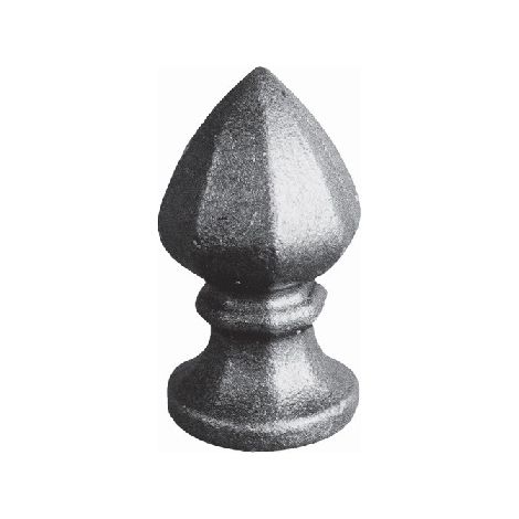 Ornement estampé à facettes - Largeur 50mm Hauteur 90mm base de Ø50mm - Fer forgé - À souder - DECO FER FORGE (1/5)