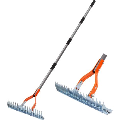 Tondeuse à gazon et scarificateur de 38 cm (15 pouces) – Métal robuste – Efficace pour l'entretien du gazon et du sol – Orange (1/5)
