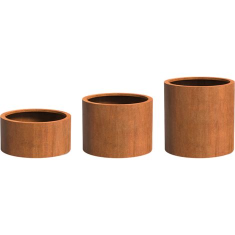 Adezz Circum mit Boden Pflanzgefäß aus Corten-Stahl Pflanzkübel Blumentopf