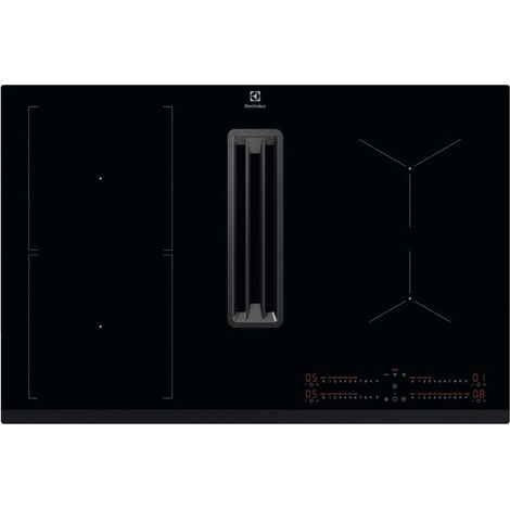 Electrolux – Plaque de cuisson aspirante à induction 4 foyers – Commandes sensitives – 78 x 52 cm – Technologie Hob²Hood pour hotte intégrée (1/5)