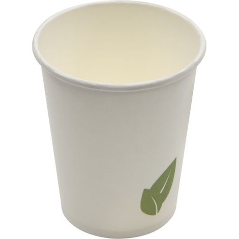 Gobelet carton blanc avec feuille - 1000 unités - Betik