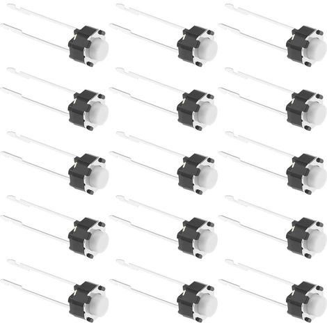 50pcs Micro Bouton Poussoir Momentané Remplacement Momentané Tactile Tact Bouton Poussoir Accessoires pour Planches à Pain sans Soudure Circuits Électroniques (1/5)