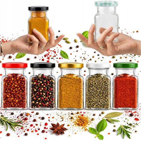20 vasetti di vetro da 150 ml per spezie, marmellata, miele, matrimonio + coperchio fi 53 (1/5)