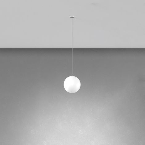 Sospensione Incasso Contemporanea Eclipse Metallo Cromo Vetro Bianco 1 Luce G9
