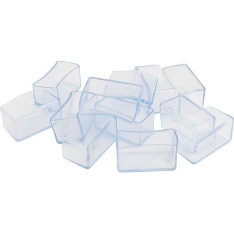 Lot de 12 pieds de chaise rectangulaires en PVC protection sol et réduction de bruit antidérapant pour meubles (1/5)