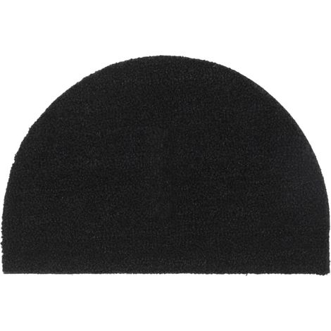 Tapis de porte-Paillasson noir demi-rond 40x60 cm fibre de coco touffeté 556137 (1/5)