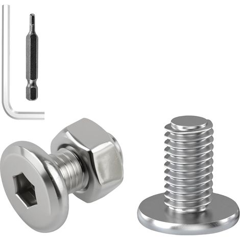 100 Pièces Vis à Tête Plate M4 x 20 mm Inox 304 A2 (1/5)