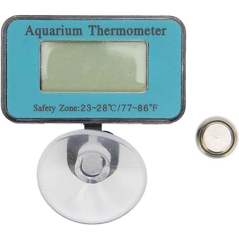 Hochpräzises, wasserdichtes LCD-Digitalthermometer für Aquarien, inklusive Saugnapf, ideal zum Tauchen und für die Fischhaltung (1/5)