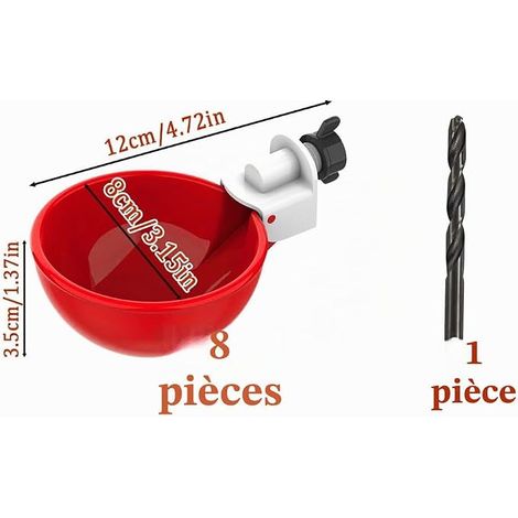 Chicken Water Cups, Drinkers for Poultry, DIY Chicken Drinker, Drinker, for Chickens, Ducks, Geese, Turkey, Pigeon, Poultry (1/4)