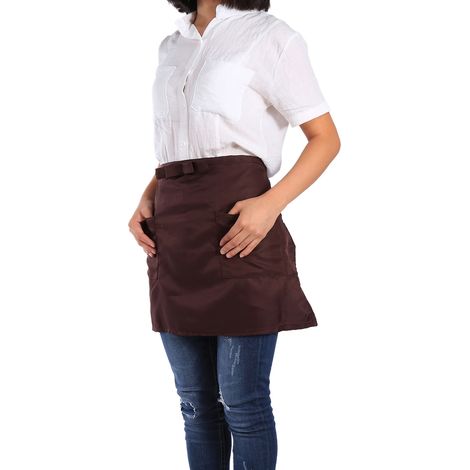 Tablier demi-long nœud papillon unisexe cuisine café, tablier court homme femme, tablier de cuisine coton, 1 pièce (1/3)