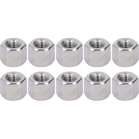 Écrou d'accouplement hexagonal en acier inoxydable, connecteur M10 antirouille pour goujons de boulons, 10 pièces (1/5)