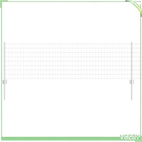 Kit clôture extérieur acier argent 2,5×0,6 m (250×60 cm) - 11 poteaux, vis et écrous, finition anti-rouille (1/5)