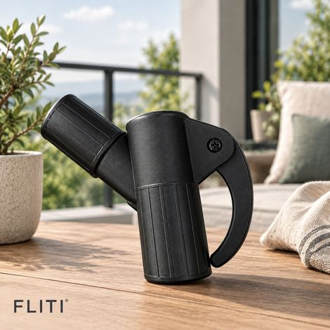 Poignée de levage pour parasol déporté, Ø50mm fixe, Acier noir résistant intempéries, Balcon et terrasse (1/5)