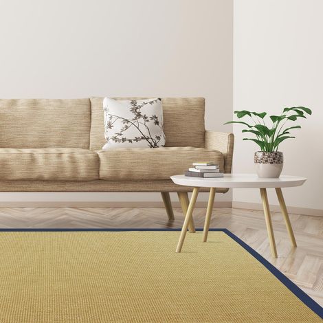 Sisal-Teppich Amazonas Natur Bordüre: Jeans / Denim 80 x 150 cm