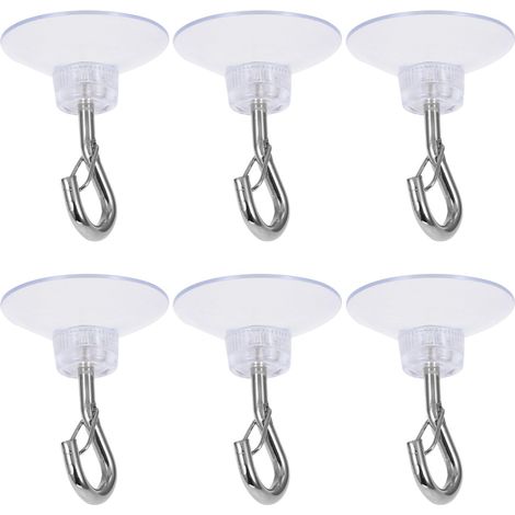 6 Crochets à Ventouse pour Plafond en Métal et Pvc, Installation sans Résidu, Utilisation Polyvalente pour Décoration, Cuisine et Surfaces Métalliques (1/5)