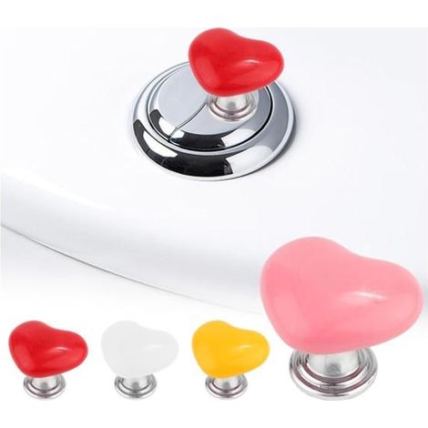 4 boutons de chasse d'eau en forme de cœur pour toilettes, boutons poussoirs de réservoir (1/5)