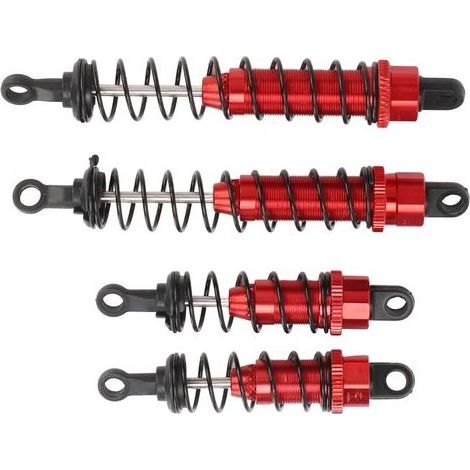 Amortisseurs RC avant et arrière à ressort en aluminium pour véhicule miniature WLtoys 12428 à l'échelle 1/12 (rouge) (1/5)