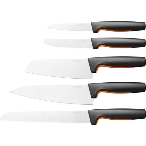 Fiskars Functional Form Set de 5 Cuchillos Negro Naranja