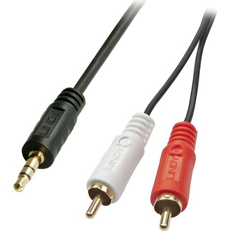 LINDY 35685 Cinch / Klinke Audio Anschlusskabel [2x Cinch-Stecker - 1x Klinkenstecker 3.5 mm] 10.00