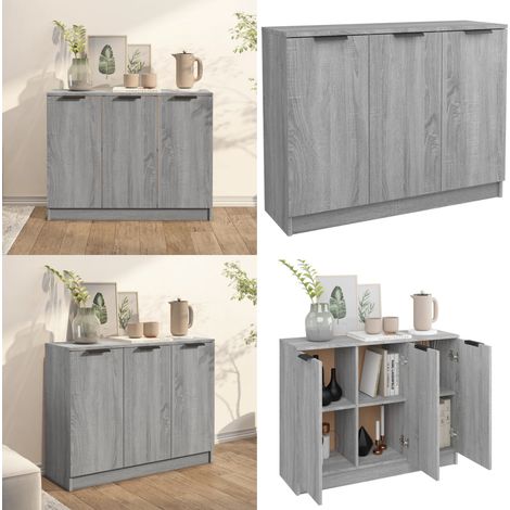 Sideboard Grau Sonoma 90,5x30x70 cm Holzwerkstoff - Schreibtisch - Wohnzimmermöbel - Sideboard Grau - Holz Sideboard - Regal - Home & Living (1/5)