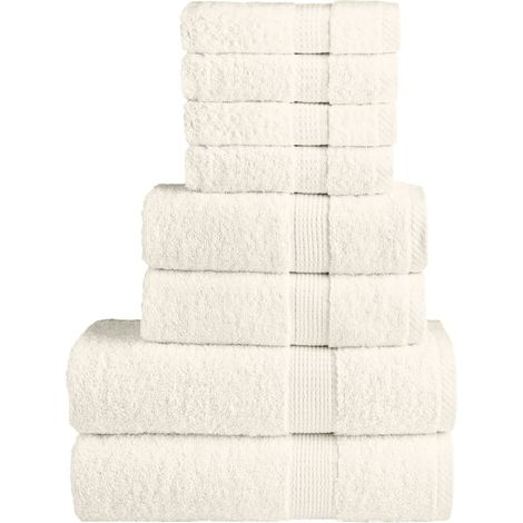 8 Piece Premium Towel Set SOLUND Cream 600 gsm vidaXL (1/5)