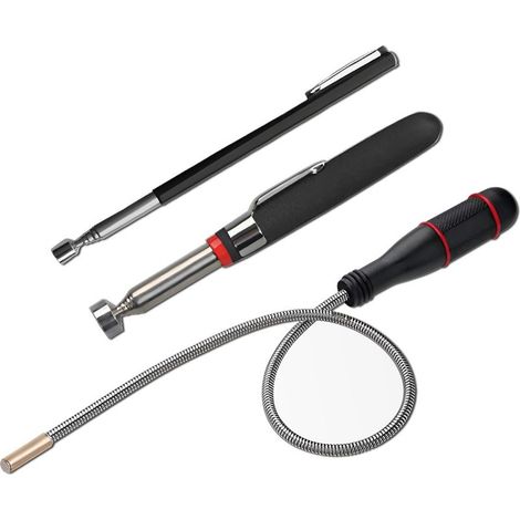 Flexible Magnetic Pickup, 3PCS Telescopic Magnetic Tool Kit 1.5 LB 3 LB 5 LB Auto Mechanical Magnet Magnetic Rod for Recovering Small Parts, Keys and Auto Parts (1/5)