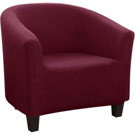 Housse de Fauteuil Cabriolet Extensible,Facile à Installer et à Laver, Housse de Chaise avec Accoudoirs Couverture de Fauteuil Chesterfield pour Comptoir Bar Salon Salle de Réunion,Vin rouge (1/5)