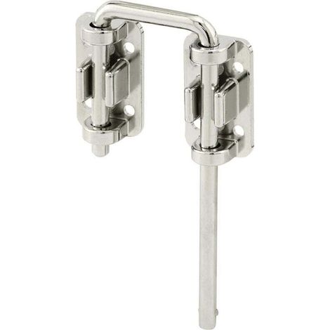 Serrure à boucle pour porte coulissante de patio – Augmentez la sécurité de votre maison, installez une sécurité supplémentaire pour les enfants, barre en acier trempé de 6 cm avec base moulée sous pr (1/4)