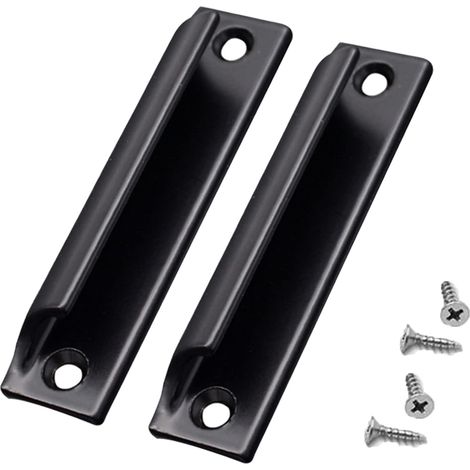 CCYKXA 2 Stück Griff aus Aluminiumlegierung  Schiebetürgriff  Balkontürgriff  Schrankschubladengriff  Für Fenster, Möbelbeschläge mit Schrauben (Schwarz)