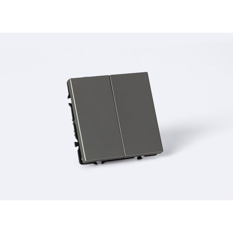 Interruptor Simple Luxe 990 Gris Antracita 2 Teclas