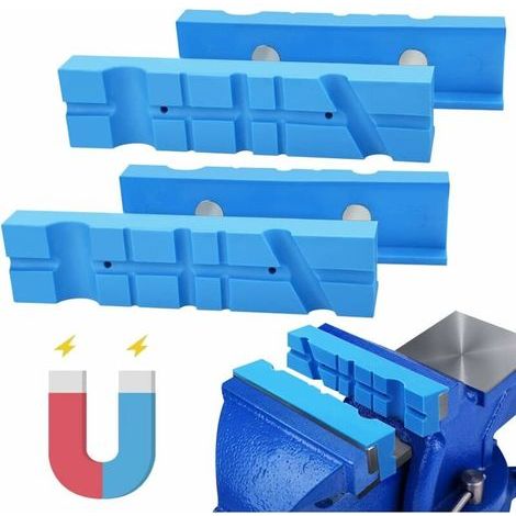 pair Memkey – Lot de 4 protecteurs d'étau magnétiques en TPU – Dimensions 14 x 3,6 x 2,5 cm – Pour sécuriser métal, plastique et bois – Fixation magnétique