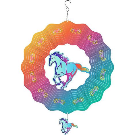 Girouette cardinale de 30 cm pour extérieur, girouette cheval 3D décorative pour jardin, à suspendre sur terrasse ou cour (1/5)