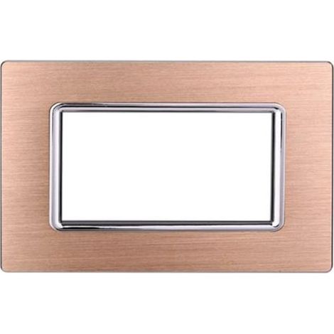 Ettroit Plaque compatible Bticino Livinglight 3 modules aluminium couleur or - LN86311