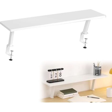 Organisateur de Bureau à Pinc, Système D'étagères de Bureau à Clipser étagère de Bureaus à Pince 60 x 20 cm Rehausseur de Moniteur étagères de Rangement (1/5)
