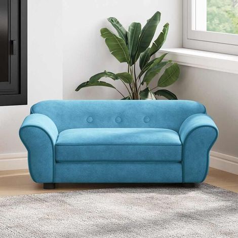Canapé turquoise pour chien, 72 x 45 x 30 cm, peluche