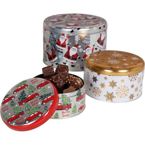 Weihnachts-Metalldosen-Set rund 4-teilig (1/5)