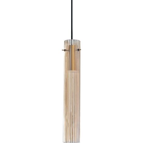 Ideal Lux FLAM Suspension mince à rayures ambrées, 1 LED 900 lm 3000 K (1/2)