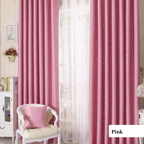 rideaux occultants étoiles de dessin animé décoration enfant chambre (100 250cm - Rose)-Ywey (1/4)