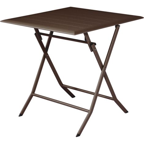 Tavolo per Esterni in Ferro Antiruggine Quadrato Pieghevole 60 x 60 cm