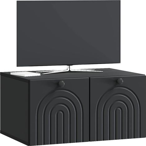 Maison Exclusive - Meuble TV mural Noir 59,5 x 41 x 30 cm Bois d'ingénierie