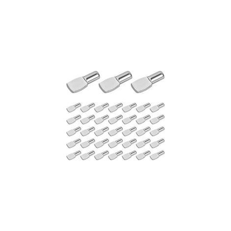Lot de 50 Taquet Etagere 5mm, Support Fixation Placard en Forme Cuillère Nickelée, Supports Plaque Métal Nickelé, pour Armoire Meuble Armoires Cuisine Étagères - (1/5)