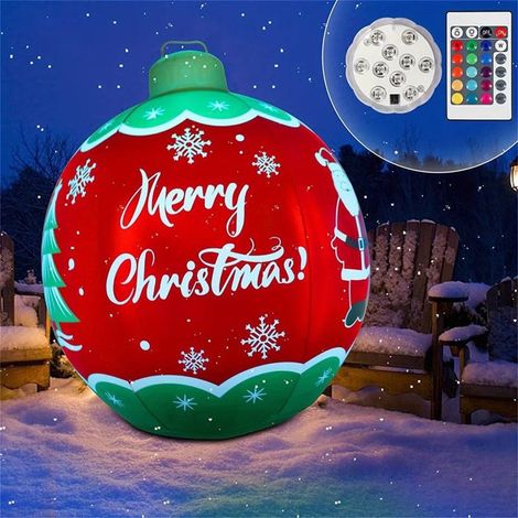 Boule De Noël Gonflable - 60 Cm - En Pvc - Pour Décoration Extérieure Jardin Pelouse - 1 Pièce (1/5)