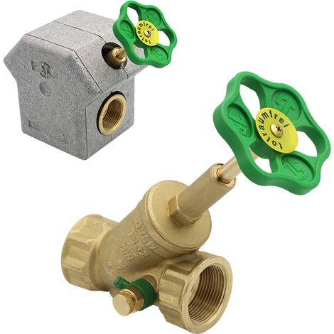 Freistromventil Muffenanschluss 1 1/4" mit Dämmschale + Entleerung
