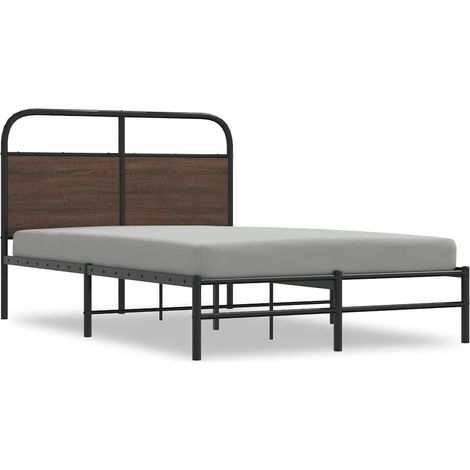 Maison Exclusive - Cadre de lit sans matelas 135x190 cm chêne marron (1/5)