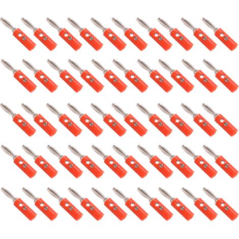 Fiche banane JT-002 4mm type neuf, connecteur sans soudure pour instrument pédagogique, câblage rapide, rouge, lot de 1. (1/5)