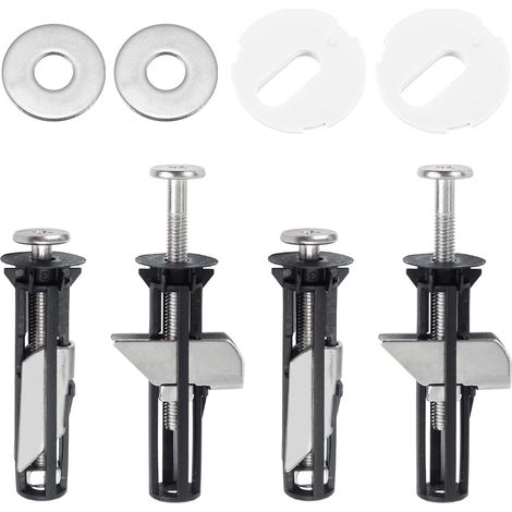 4 Pièces Fixation Abattant WC, Abattants WC Fixations Charnières, Fixations Abattants Vis Inoxydable, Toilette Fixation Abattant Vis, pour Réservoirs de Toilettes, Cuvettes (1/5)